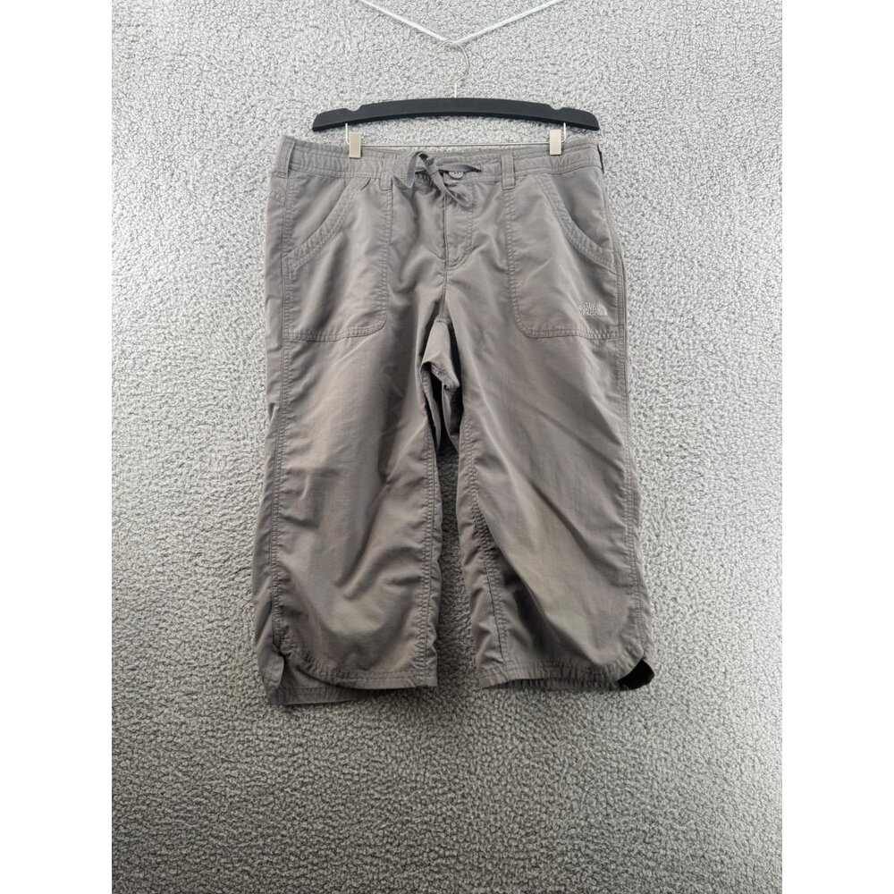 The North Face Womens Capri Hiking Pants With Drawstring Waist Gray Brownish 12